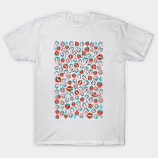 Abstract Strawberry Fruit Seamless Pattern T-Shirt